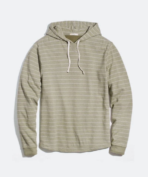 Double Knit Pullover Hoodie in Dusty Olive/White Stripe – Ellicott