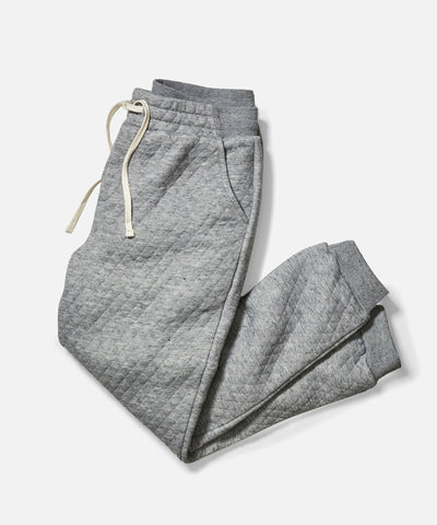 Corbet Quilted Jogger in Gray Heather