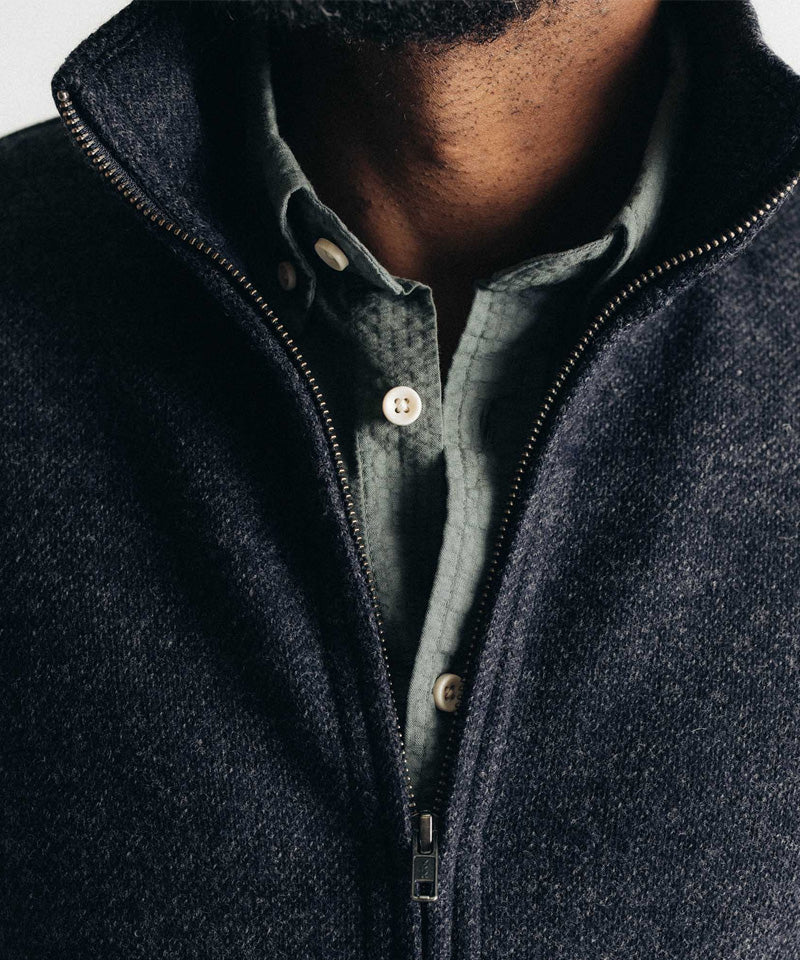 The Evans Jacket in Navy Birdseye Wool