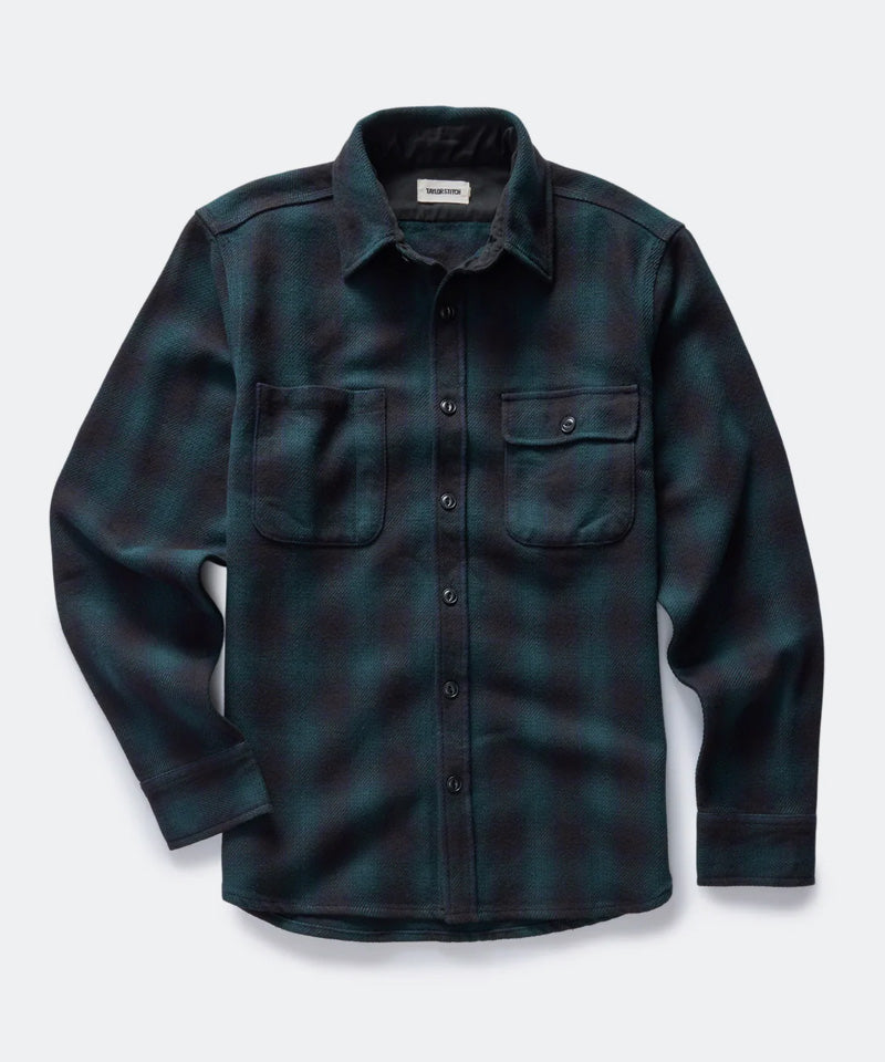 The Moto Utility Shirt in Black Pine Plaid