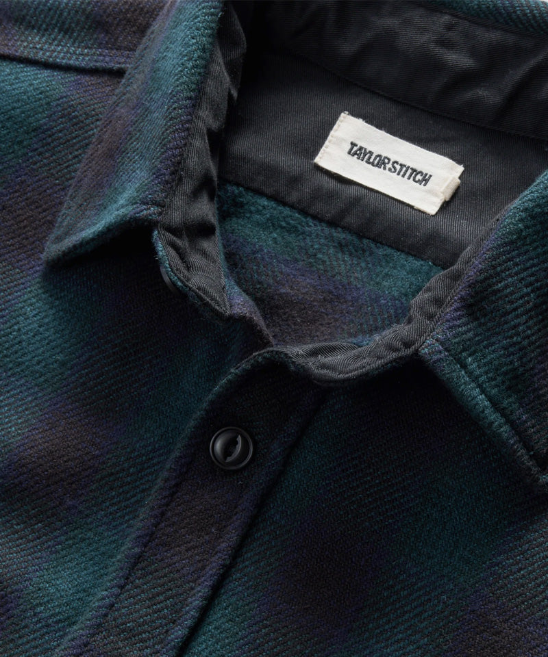 The Moto Utility Shirt in Black Pine Plaid