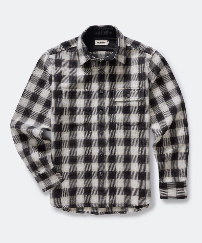 The Moto Utility Shirt in White Smoke Plaid