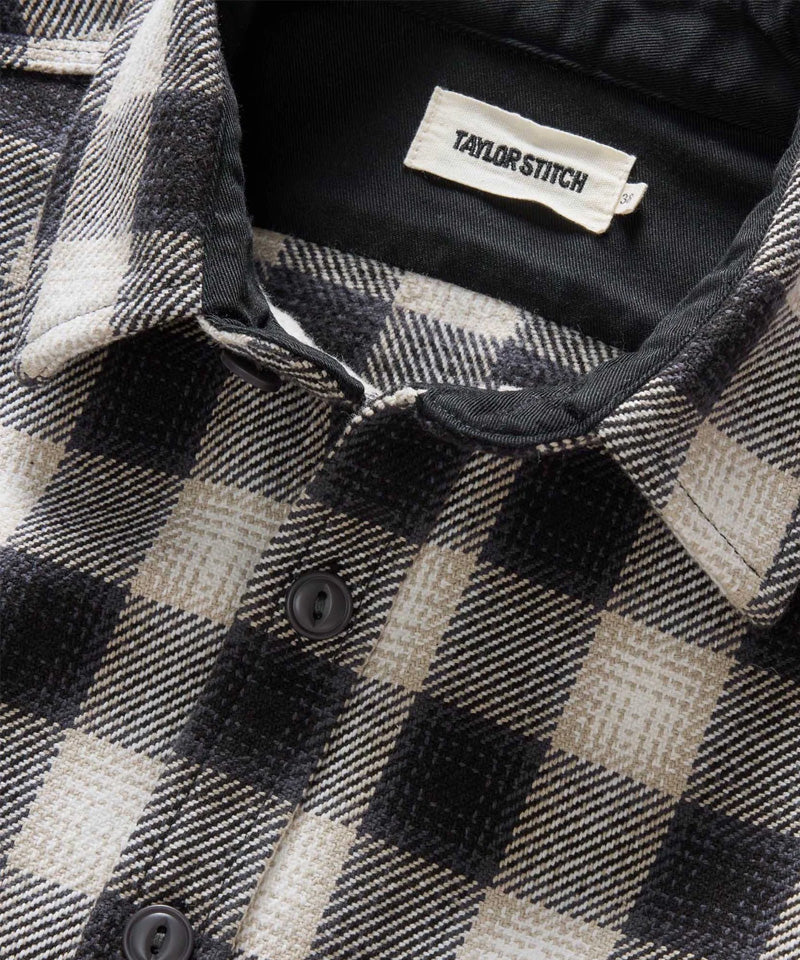 The Moto Utility Shirt in White Smoke Plaid