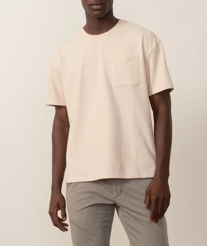 Boxy Sueded Tee in Fog