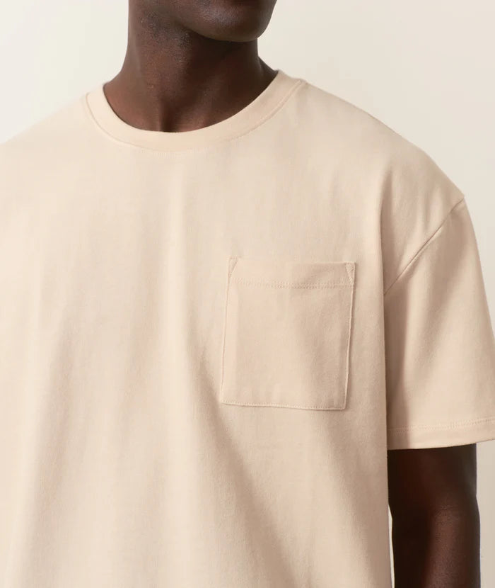 Boxy Sueded Tee in Fog