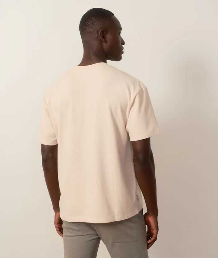 Boxy Sueded Tee in Fog