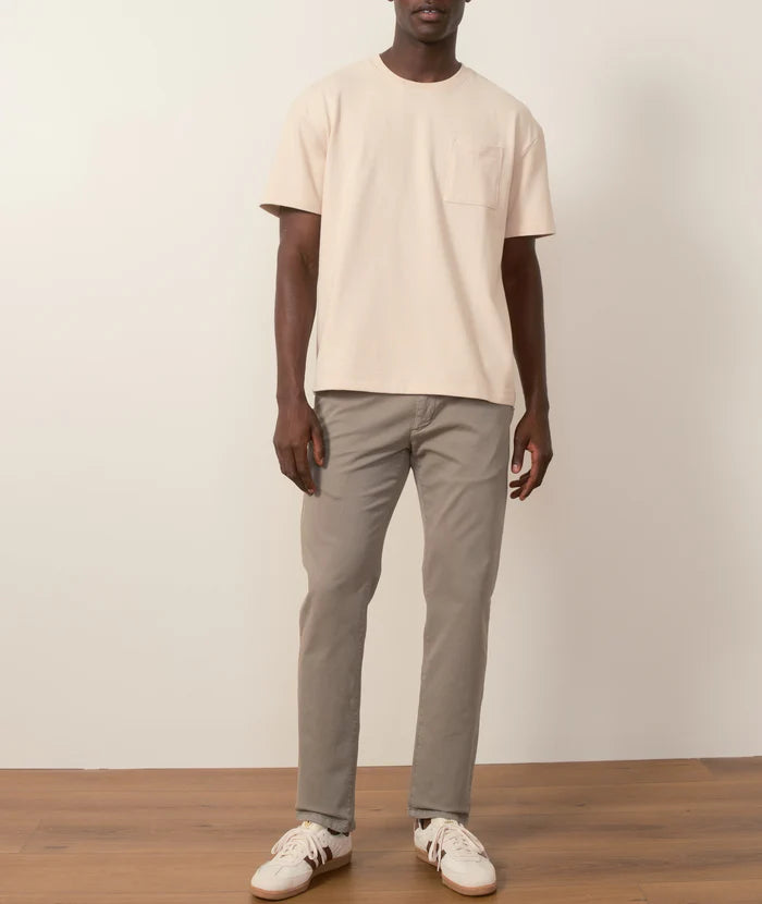 Boxy Sueded Tee in Fog