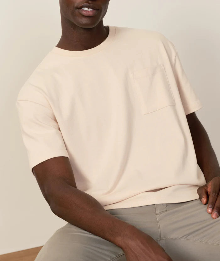 Boxy Sueded Tee in Fog