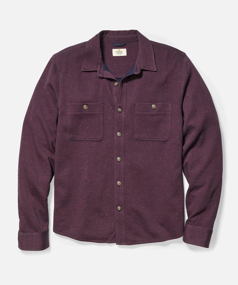 Pacifica Stretch Twill Shirt in Burgundy Neps