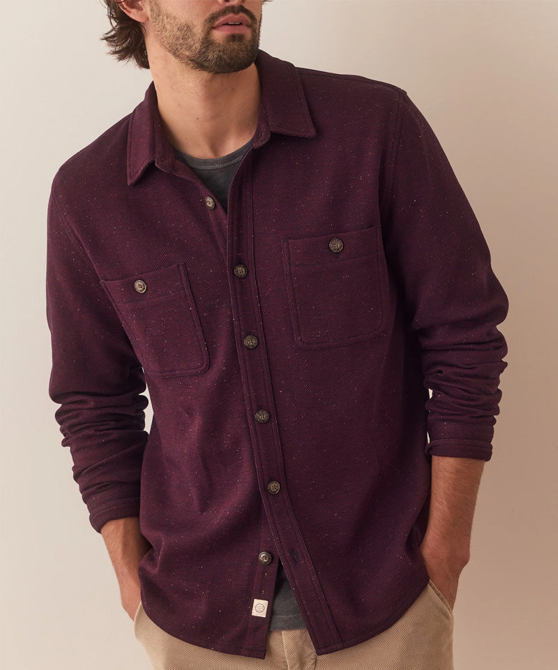 Pacifica Stretch Twill Shirt in Burgundy Neps