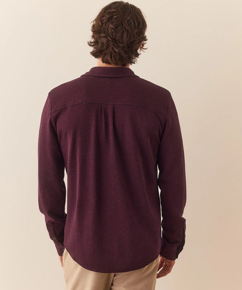 Pacifica Stretch Twill Shirt in Burgundy Neps