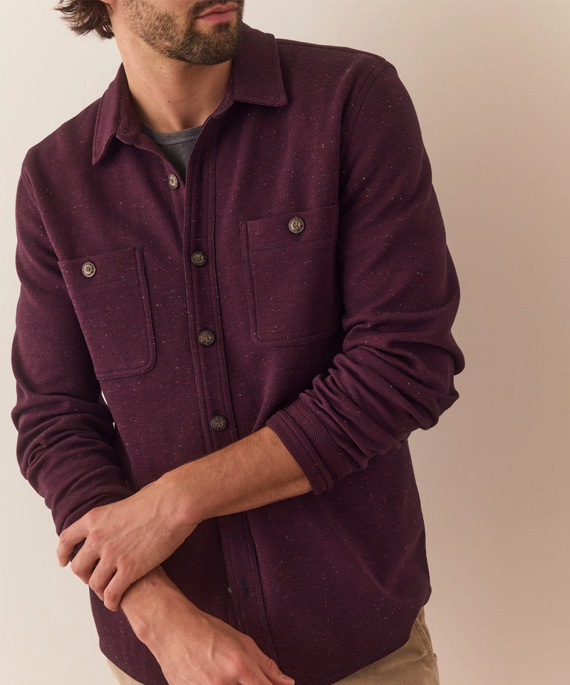 Pacifica Stretch Twill Shirt in Burgundy Neps