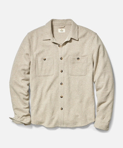 Pacifica Stretch Twill Shirt in Taupe Herringbone