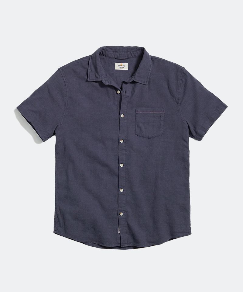 Classic Stretch Selvage Short Sleeve Shirt in Mood indigo