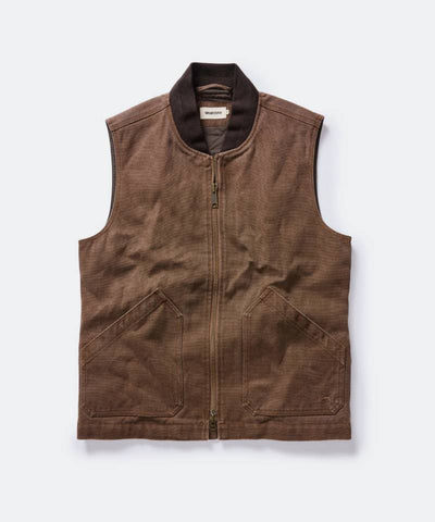 The Workhorse Vest in Aged Penny Chipped Canvas