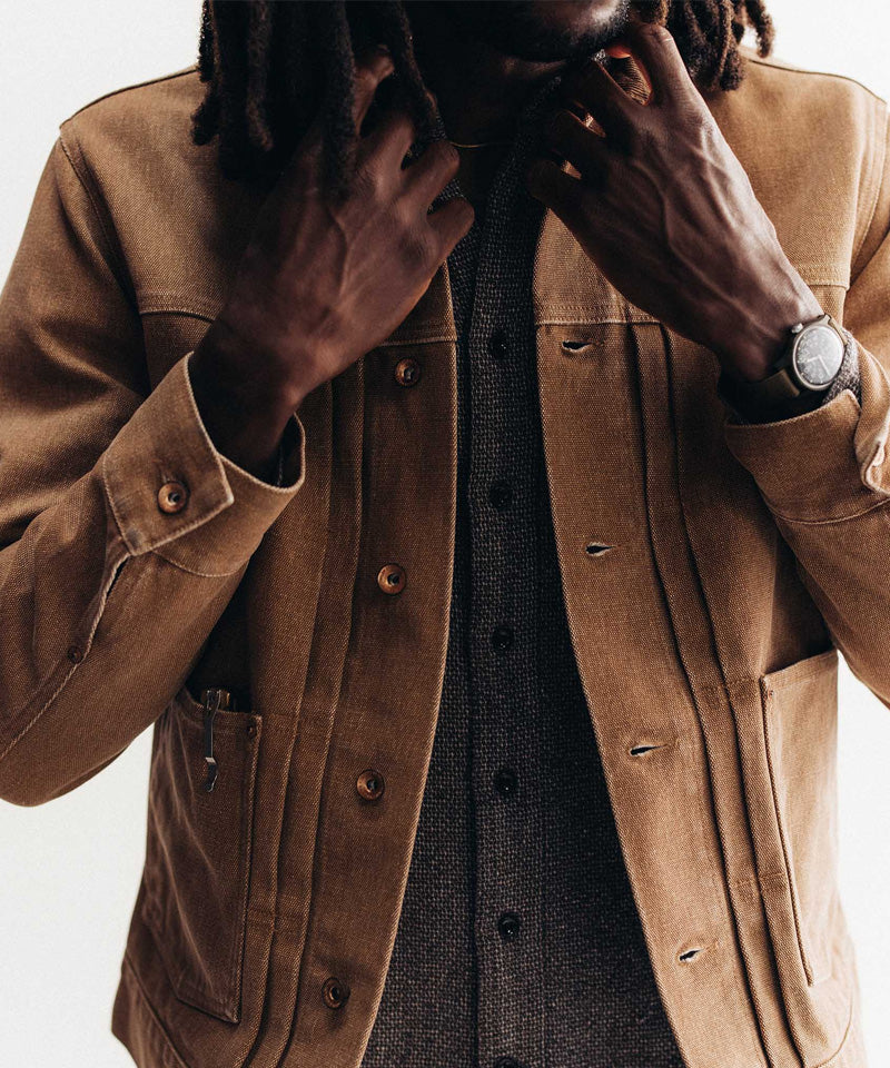 The Ryder Jacket in Tobacco Chipped Canvas