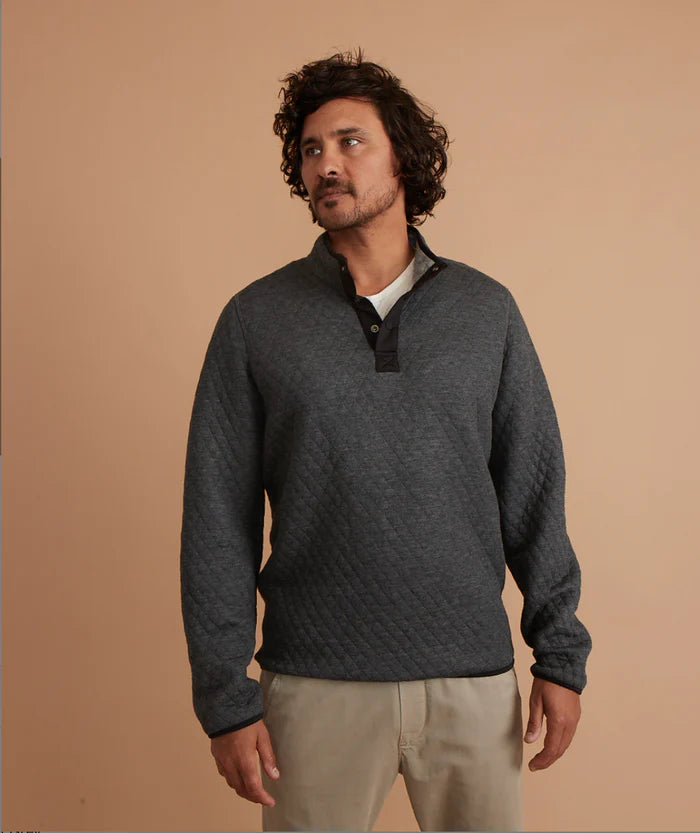 Corbet Reversible Pullover in Charcoal Mid Heather Grey