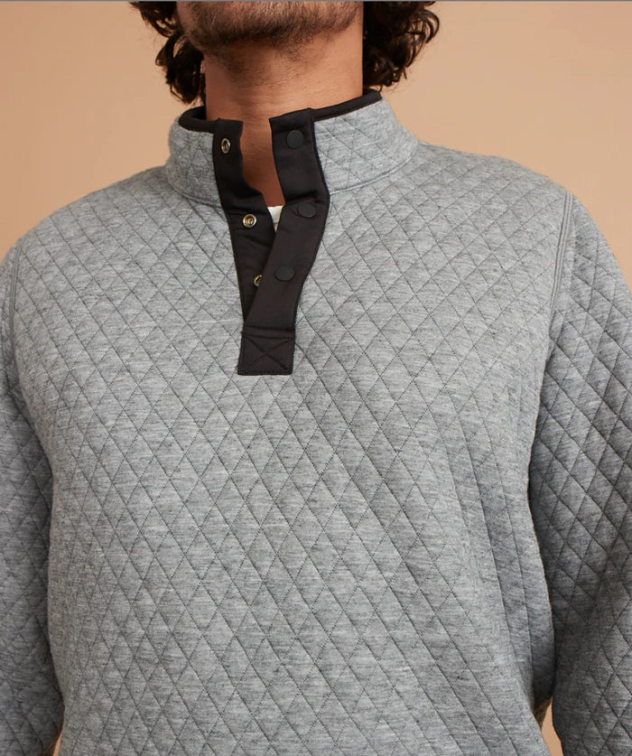 Corbet Reversible Pullover in Charcoal Mid Heather Grey