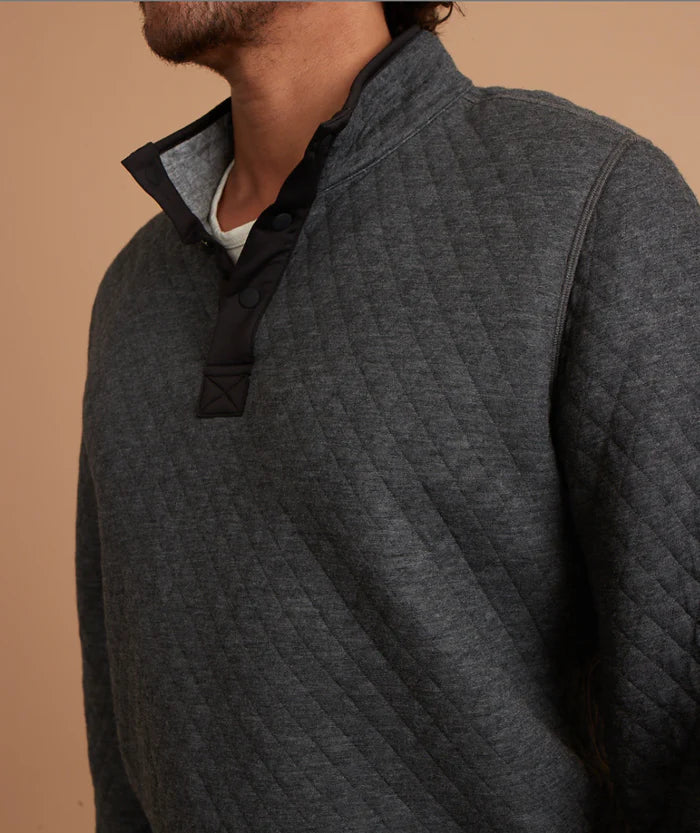 Corbet Reversible Pullover in Charcoal Mid Heather Grey