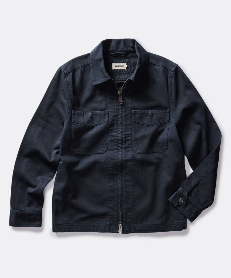 The Station Jacket in Dark Navy Broken Twill