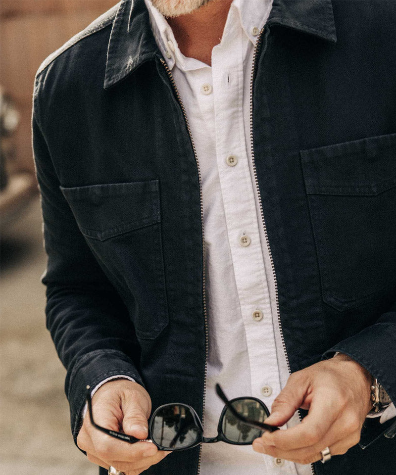 The Station Jacket in Dark Navy Broken Twill