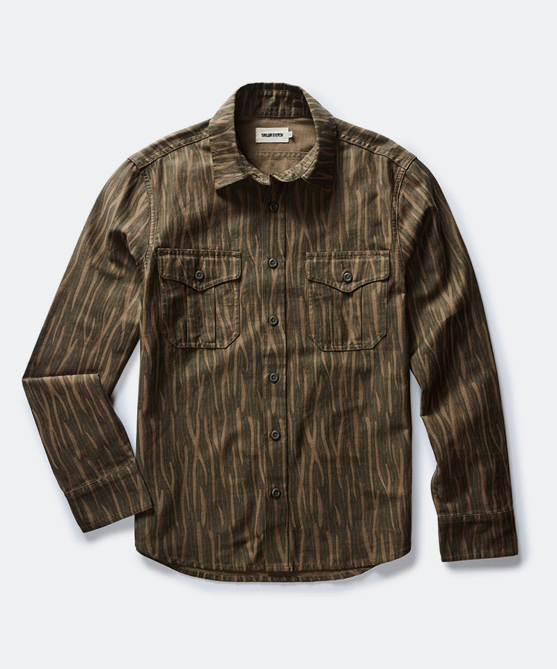 The Saddler Shirt in Bark Print Broken Twill