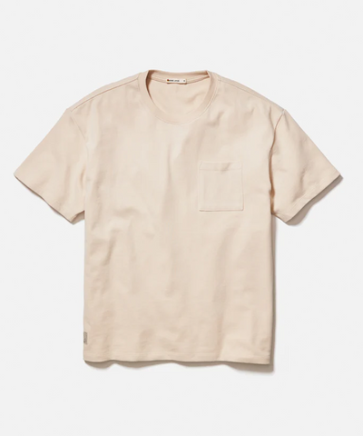 Boxy Sueded Tee in Fog