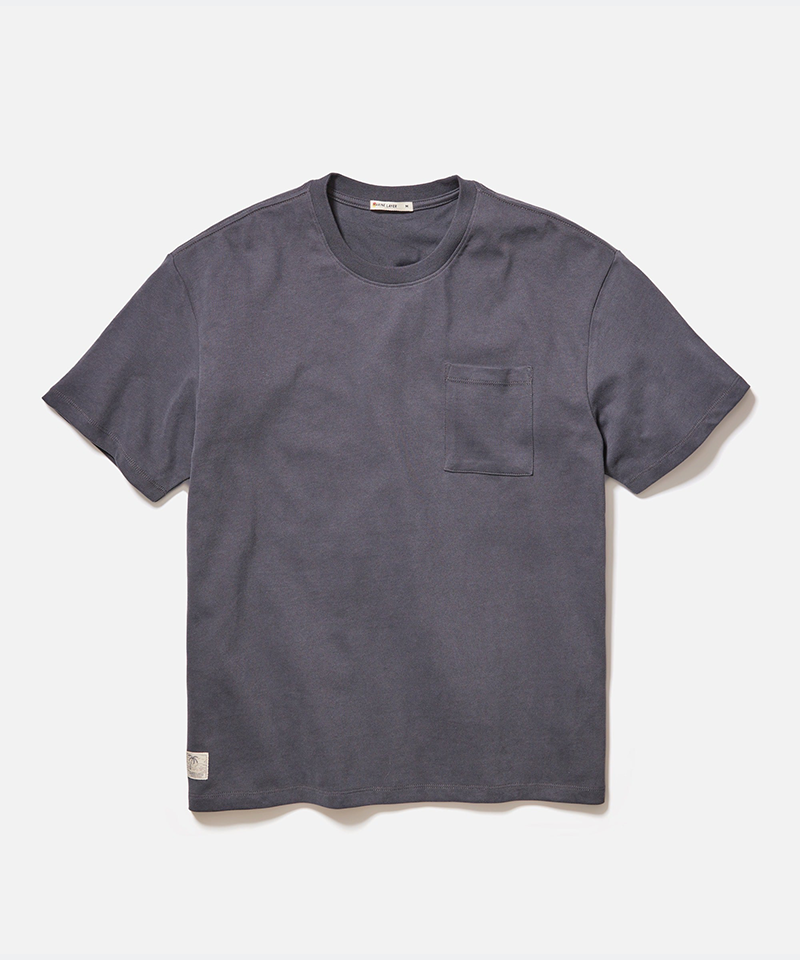 Boxy Sueded Tee in Asphalt