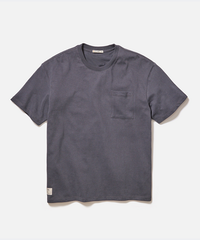 Boxy Sueded Tee in Asphalt