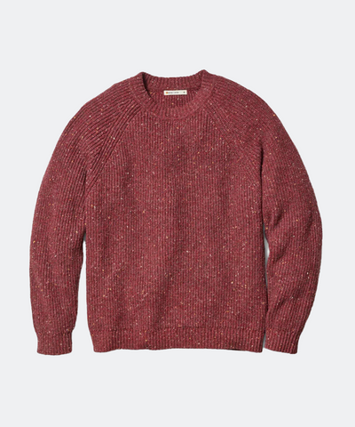 Coleman Crewneck Sweater in Burgundy Neps