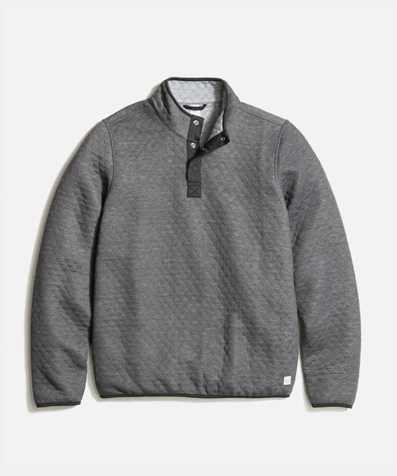 Corbet Reversible Pullover in Charcoal Mid Heather Grey