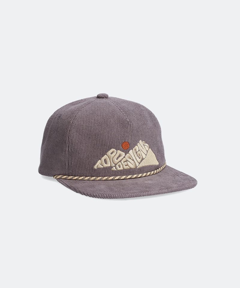 Corduroy Trucker Hat Rugged Peaks in Charcoal