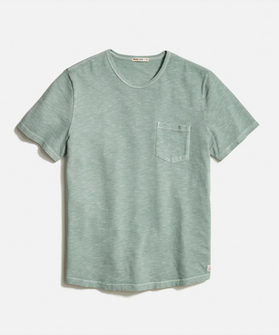 Vintage Heavy Slub Pocket Tee in Iceberg Green