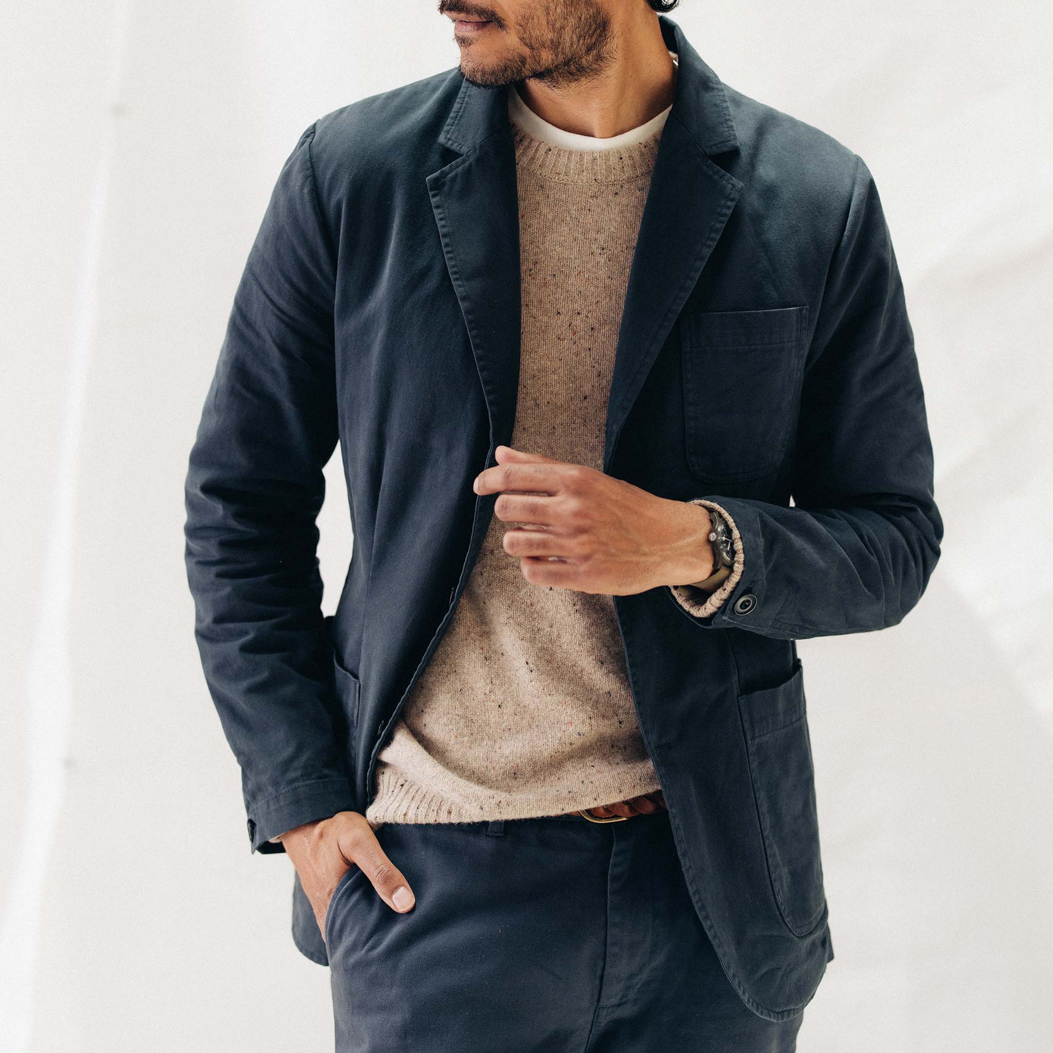 The Foundation Sport Coat in Organic Dark Navy