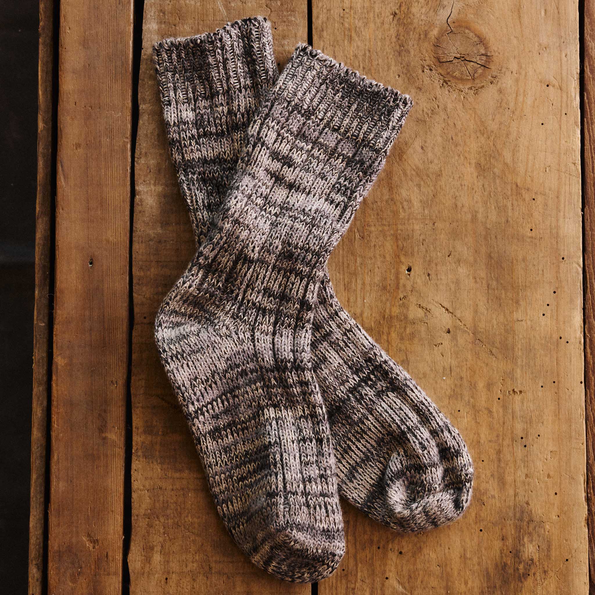 The Camp Sock in Marled Charcoal