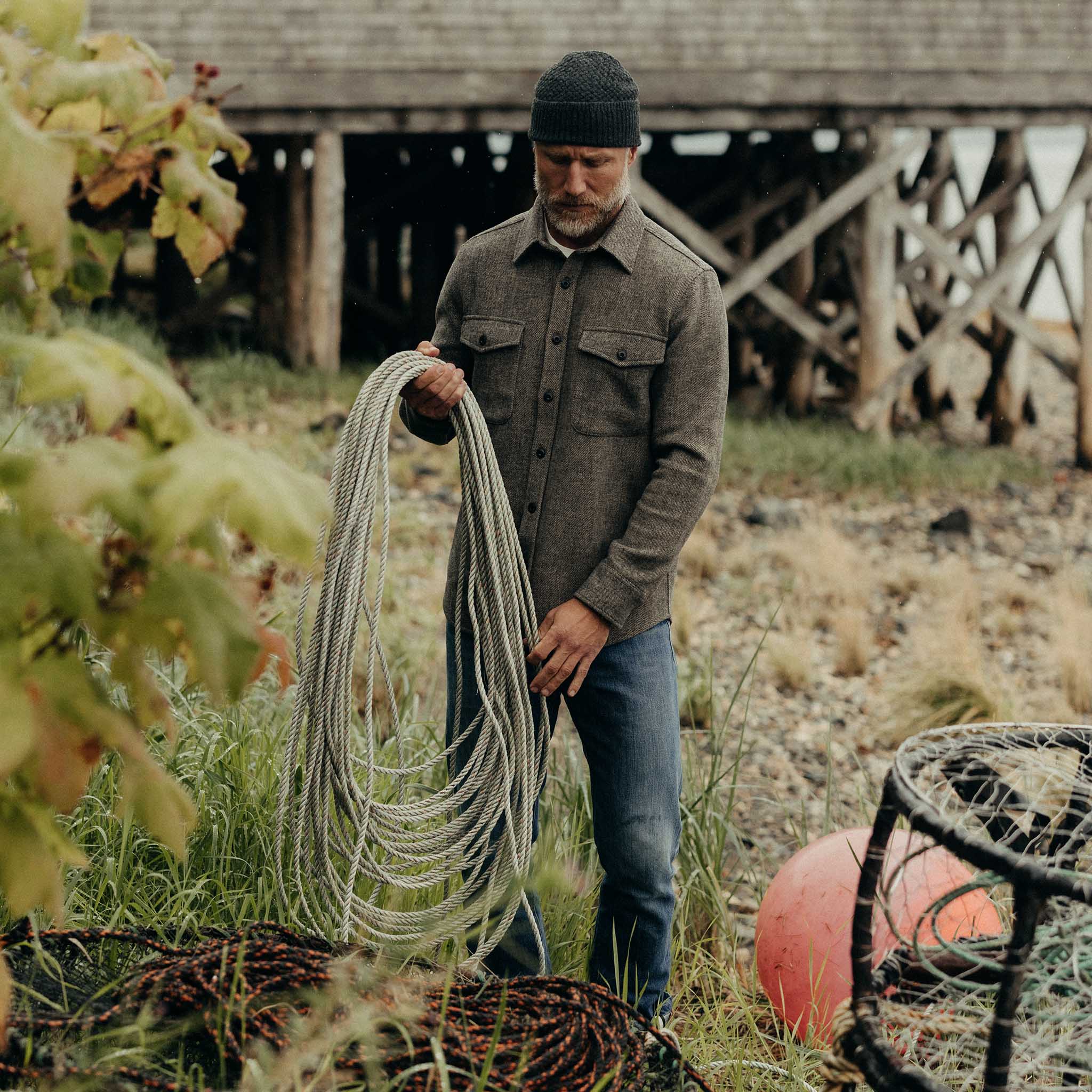 The Maritime Shirt Jacket in Ash Twill