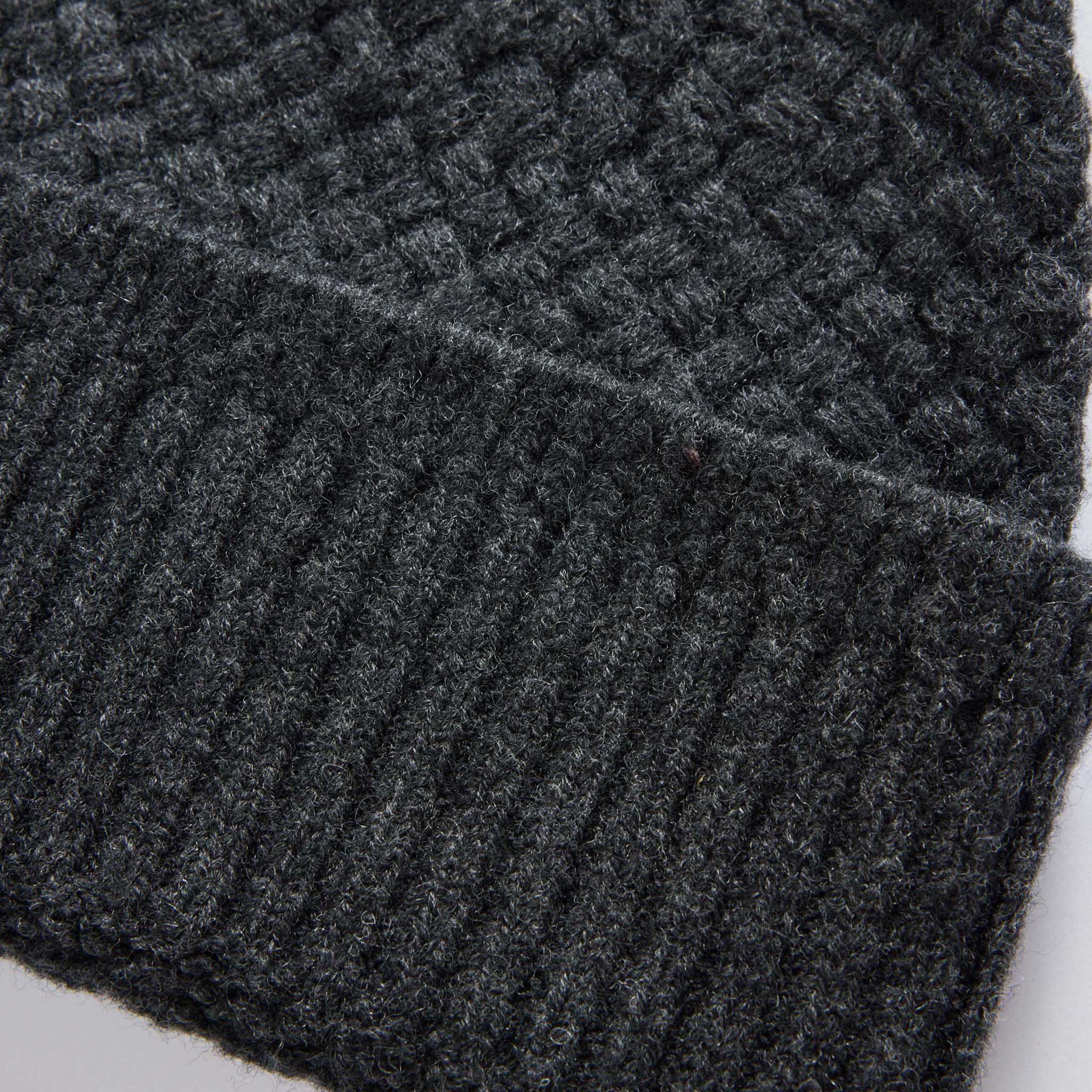 The Textured Knit Beanie in Heather Coal Merino