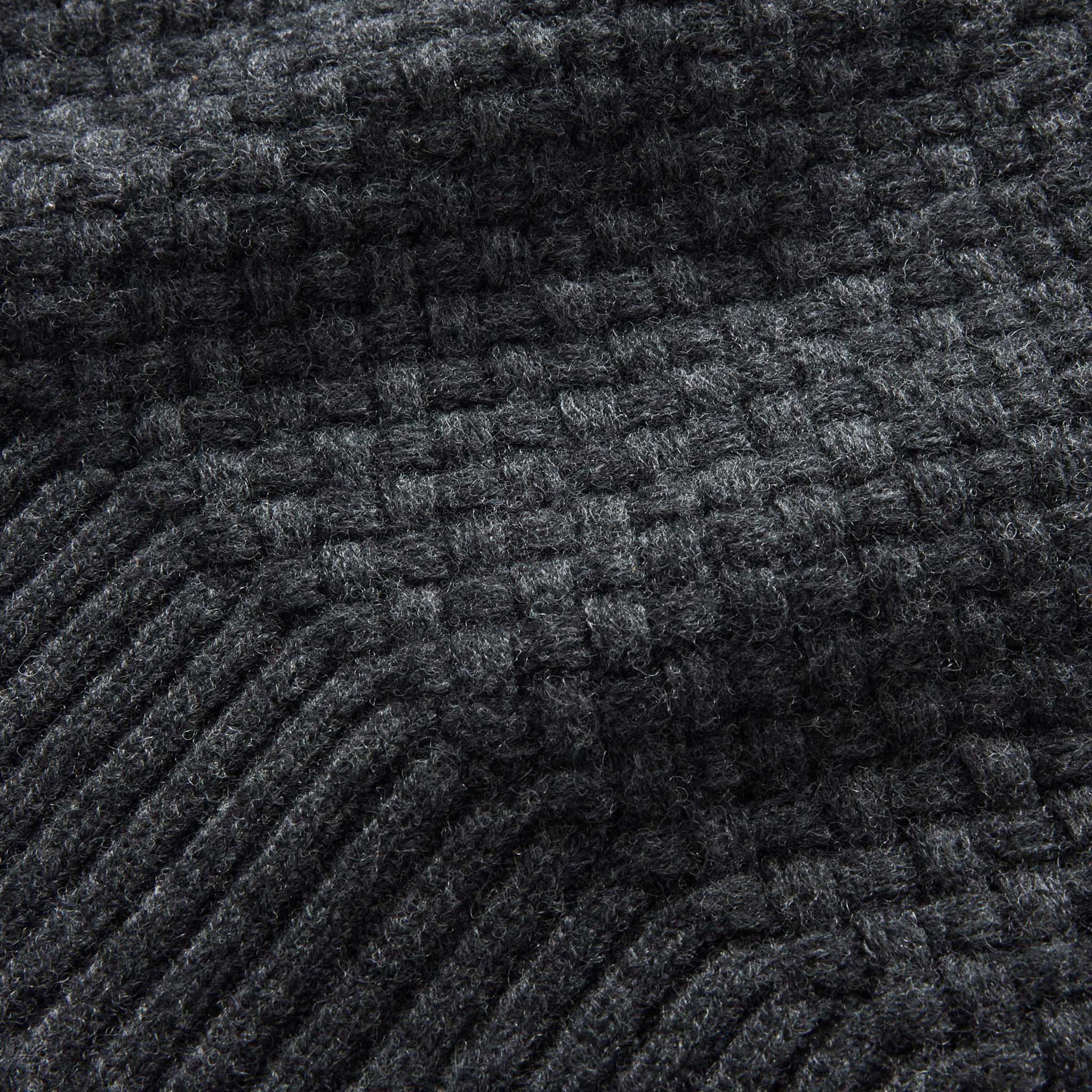 The Textured Knit Beanie in Heather Coal Merino