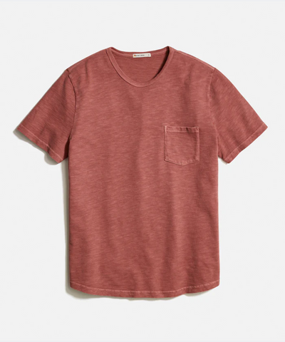 Vintage Heavy Slub Pocket Tee in Marsala