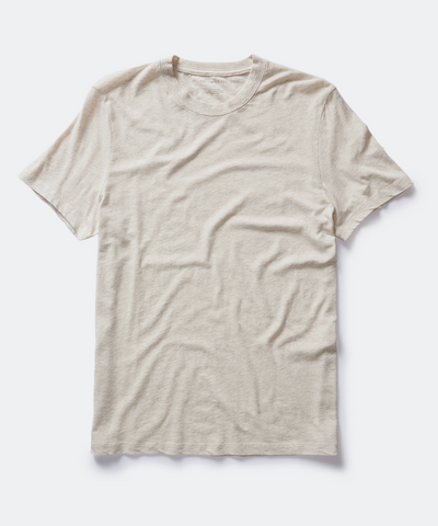 The Cotton Hemp Tee in Heather Oat