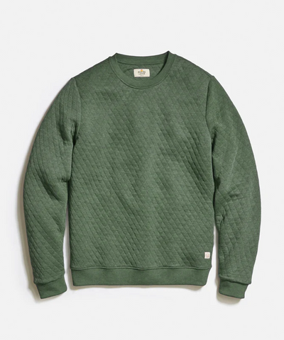 Corbet Quilted Crewneck in Olive