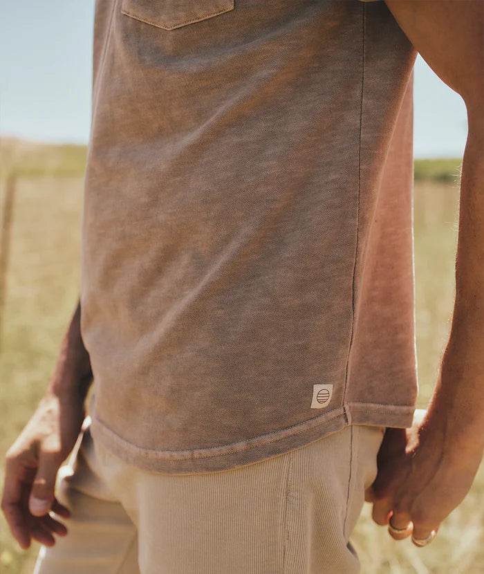 Vintage Heavy Slub Pocket Tee in Taupe