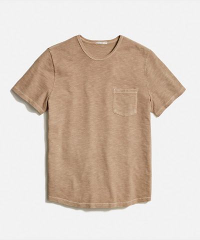 Vintage Heavy Slub Pocket Tee in Taupe