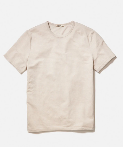 Signature Jacquard Crew Tee in Natural