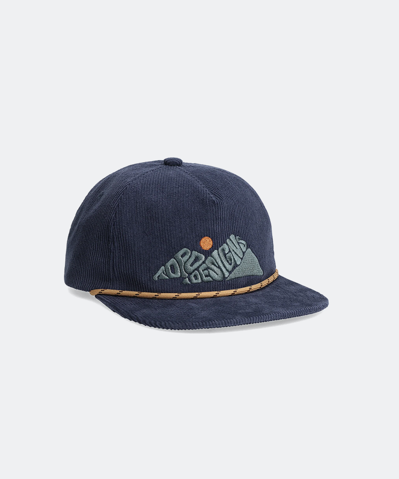 Corduroy Trucker Hat Rugged Peaks in Navy