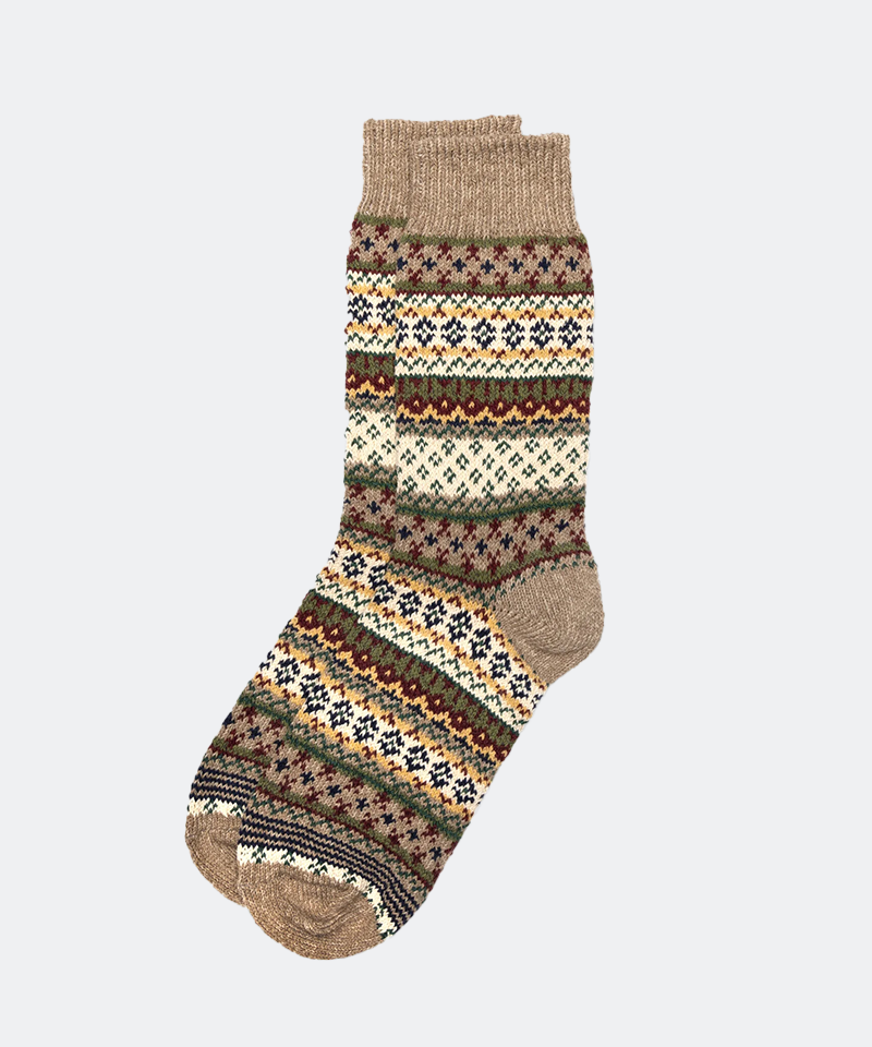 Cotton Fair Isle Socks